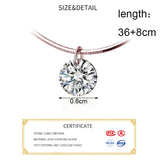 925 Silver Zircon Pendant Necklace Women Birthday Party Jewelry