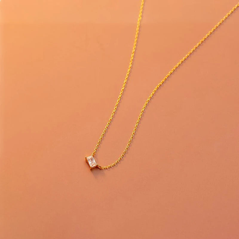 925 Silver Zircon Choker Necklace for Women Fine Jewelry Accessory