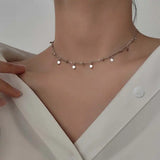 925 Sterling Silver Bead Choker Necklace for Women Party