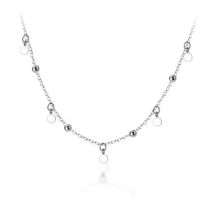 925 Sterling Silver Bead Choker Necklace for Women Party