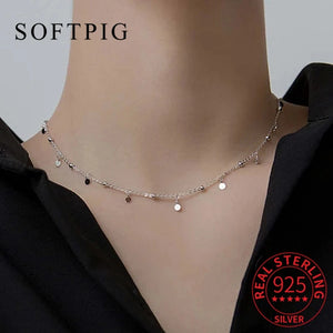 925 Sterling Silver Bead Choker Necklace for Women Party