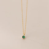 925 Silver Round Emerald Pendant Choker Necklace For Women Fine Jewelry