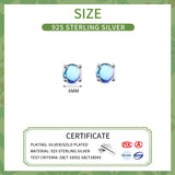 925 Silver Moonstone Stud Earrings for Women Geometric Fine Jewelry