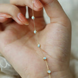 925 Silver Opal 18K Chain Bracelet Women Party Jewelry Gift
