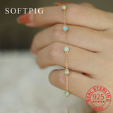 925 Silver Opal 18K Chain Bracelet Women Party Jewelry Gift