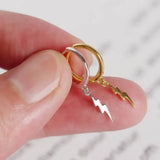 925 Silver Zircon Moon Star Hoop Earrings Geometric Punk Accessories
