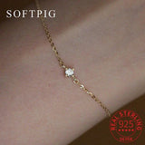 925 Silver Zircon Chain Bracelet Minimalist Jewelry