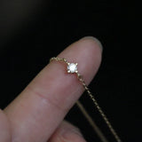 925 Silver Zircon Chain Bracelet Minimalist Jewelry