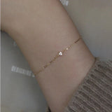 925 Silver Zircon Chain Bracelet Minimalist Jewelry