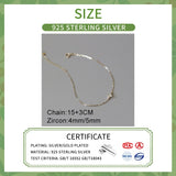 925 Silver Zircon Chain Bracelet Minimalist Jewelry