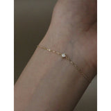925 Silver Zircon Chain Bracelet Minimalist Jewelry