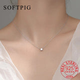 925 Silver Square Zircon Choker Necklace 3/4/5mm Women