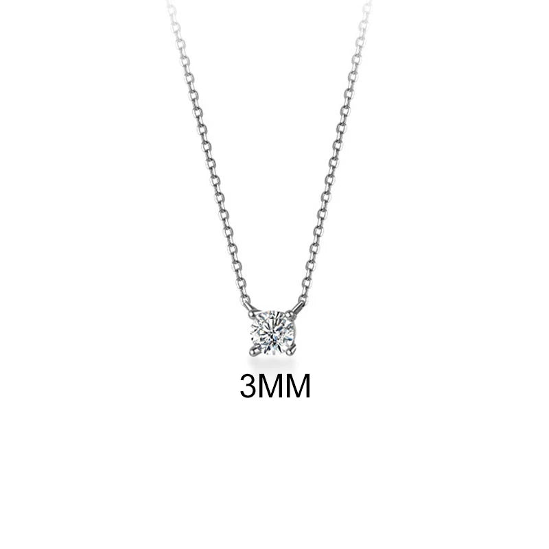 925 Silver Square Zircon Choker Necklace 3/4/5mm Women