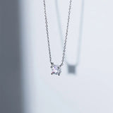 925 Silver Square Zircon Choker Necklace 3/4/5mm Women