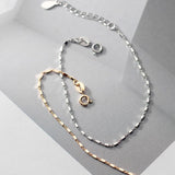 925 Silver Square Bead Chain Bracelet for Women
