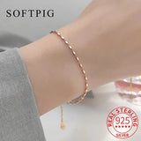 925 Silver Square Bead Chain Bracelet for Women