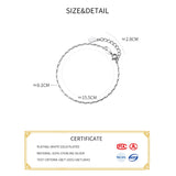 925 Silver Square Bead Chain Bracelet for Women
