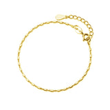 925 Silver Square Bead Chain Bracelet for Women