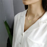 925 Silver Square Queen Portrait Pendant Necklace