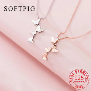 925 Silver Butterfly Pendant Necklace Boho Accessories