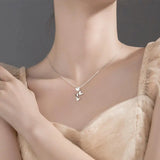 925 Silver Butterfly Pendant Necklace Boho Accessories
