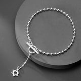 925 Silver Star Bead Chain Bracelet For Women Bohemian Jewelry