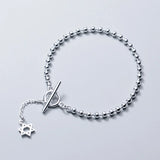 925 Silver Star Bead Chain Bracelet For Women Bohemian Jewelry