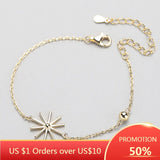 925 Silver Sunflower Bohemia Bracelet Women Jewelry Party Gift