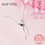 925 Silver Tassel Butterfly Pendant Necklace for Women