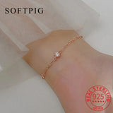 925 Sterling Silver Zircon Chain Bracelet Women Fine Jewelry