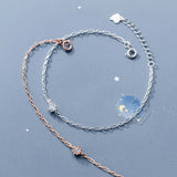 925 Sterling Silver Zircon Chain Bracelet Women Fine Jewelry