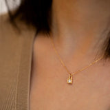 925 Silver Zircon CZ 18K Lock Choker Necklace Classic Fine Jewelry