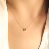 925 Silver Zircon CZ Moon Choker Necklace For Women