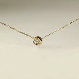925 Silver Zircon CZ Moon Choker Necklace For Women