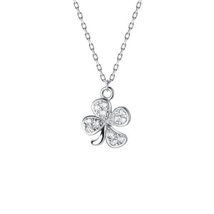 925 Silver Zircon Clover Choker Necklace Party Jewelry