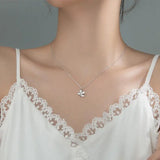925 Silver Zircon Clover Choker Necklace Party Jewelry