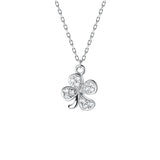 925 Silver Zircon Clover Choker Necklace Party Jewelry
