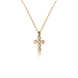 925 Silver Zircon Cross Pendant Choker Necklace PUNK Jewelry