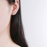 925 Silver Zircon Deer Charm Stud Earrings for Women