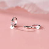 925 Silver Zircon Disc Hoop Earrings Women Fine Jewelry