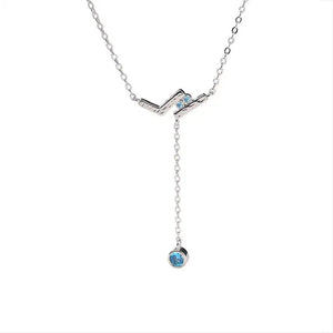925 Silver Zircon Geometric Pendant Choker Necklace For Women