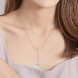 925 Silver Zircon Geometric Pendant Choker Necklace For Women