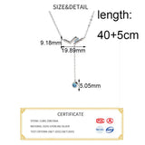 925 Silver Zircon Geometric Pendant Choker Necklace For Women