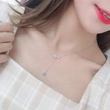 925 Silver Zircon Geometric Pendant Choker Necklace For Women