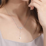 925 Silver Zircon Geometric Pendant Choker Necklace For Women