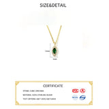 925 Silver Zircon Green Choker Necklace for Women