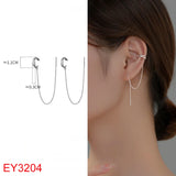 925 Silver Zircon Tassel Star Studs For Women