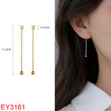 925 Silver Zircon Tassel Star Studs For Women