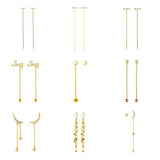925 Silver Zircon Tassel Star Studs For Women