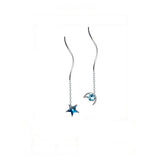 925 Silver Zircon Tassel Star Studs For Women